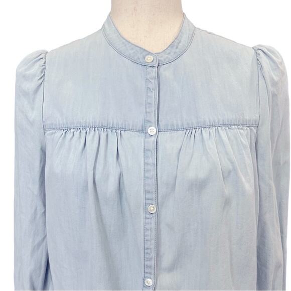 Joie Blue Gray Chambray Button Up Top XS - Picture 5 of 9